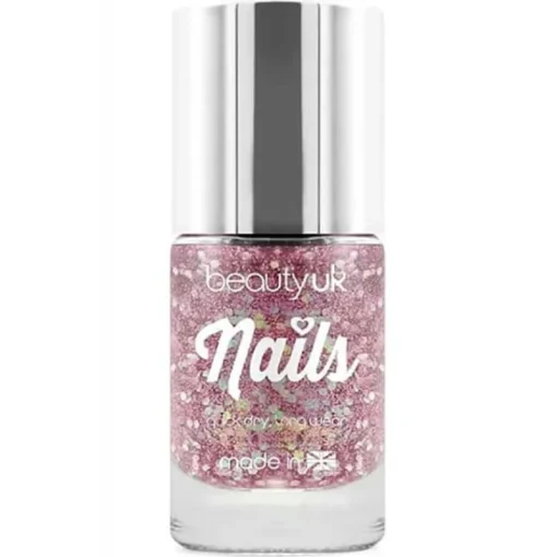 BeautyUK Beauty UK Glitter Nail Polish – Stardust Pink New