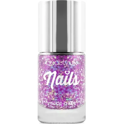 BeautyUK Beauty UK Glitter Nail Polish – Andromeda Purple Fashion