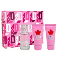 Dsquared2 Giftset Wood Pour Femme Edt 50ml + Sg 50ml + Bl 50ml New