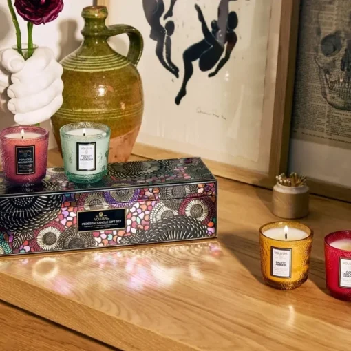 Voluspa Giftset 4 Petite Pedestal Candle Japonica 2024 Sale