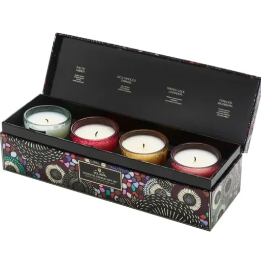 Voluspa Giftset 4 Petite Pedestal Candle Japonica 2024 Sale