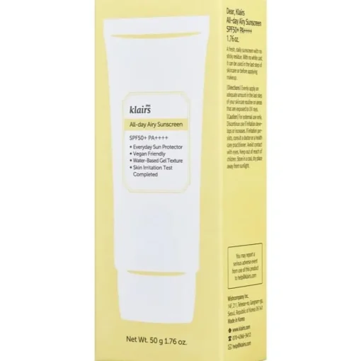 Klairs All-day Airy Sunscreen SPF50 50ml Best