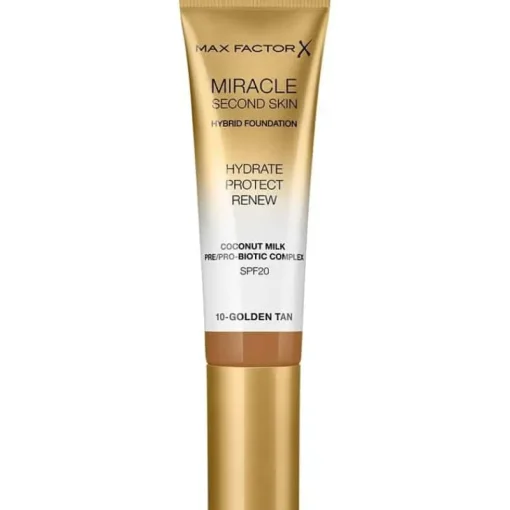 Max Factor Miracle Second Skin Foundation 10 Golden Tan New