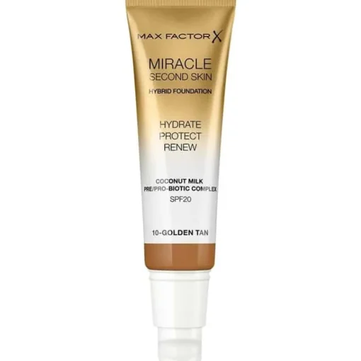 Max Factor Miracle Second Skin Foundation 10 Golden Tan New