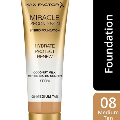 Max Factor Miracle Second Skin Foundation 08 Medium Tan Best