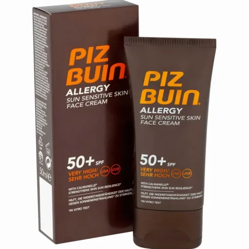 Piz Buin Allergy Sun Sensitive Skin Face Cream SPF50 50ml Hot