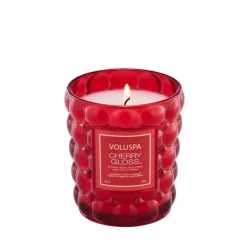 Voluspa Boxed Textured Glass Candle Cherry Gloss 184g Fashion