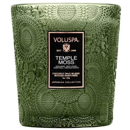 Voluspa Boxed Textured Glass Candle Temple Moss 184g Discount
