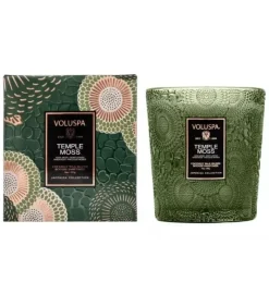 Voluspa Boxed Textured Glass Candle Temple Moss 184g Discount