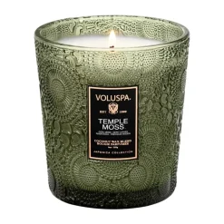Voluspa Boxed Textured Glass Candle Temple Moss 184g Discount