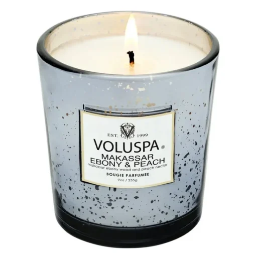 Voluspa Classic Boxed Candle Makassar Ebony & Peach 255g Clearance