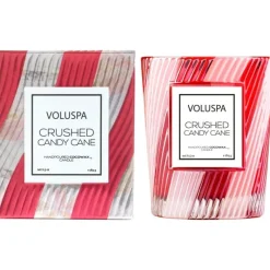 Voluspa Crushed Candy Cane Textured Glass Candle 184g Sale
