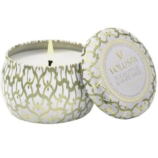 Voluspa Decorative Tin Candle Eucalyptus & White Sage 113g Online