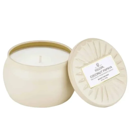 Voluspa Decorative Tin Candle Coconut Papaya 127g Clearance