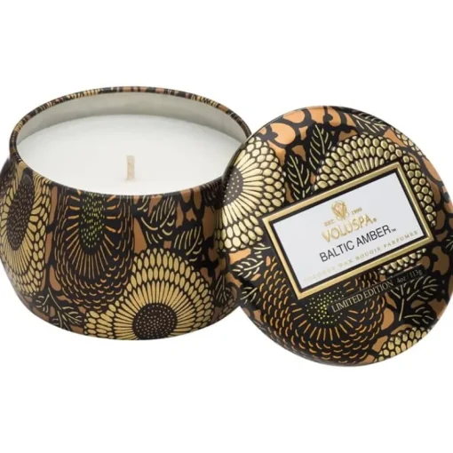 Voluspa Decorative Tin Candle Baltic Amber 113g Clearance