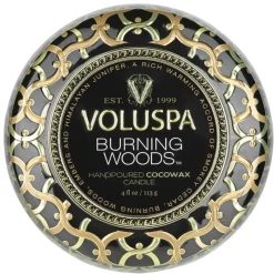 Voluspa Decorative Tin Candle Burning Woods 113g New