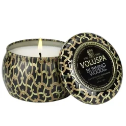 Voluspa Decorative Tin Candle Burning Woods 113g New