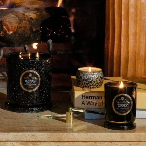 Voluspa Decorative Tin Candle Burning Woods 113g New
