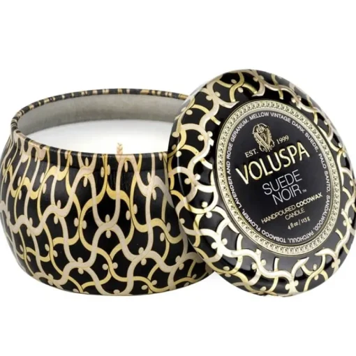 Voluspa Decorative Tin Candle Suede Noir 113g Best