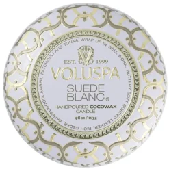 Voluspa Decorative Tin Candle Suede Blanc 113g Fashion