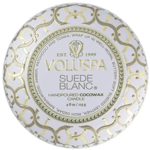 Voluspa Decorative Tin Candle Suede Blanc 113g Fashion