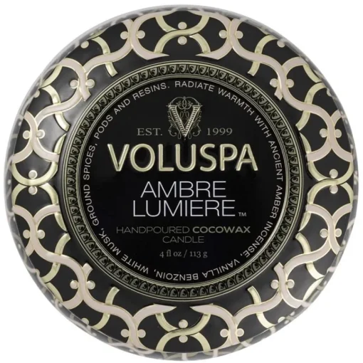 Voluspa Maison Decorative Tin Candle Ambre Lumiere 113g Fashion