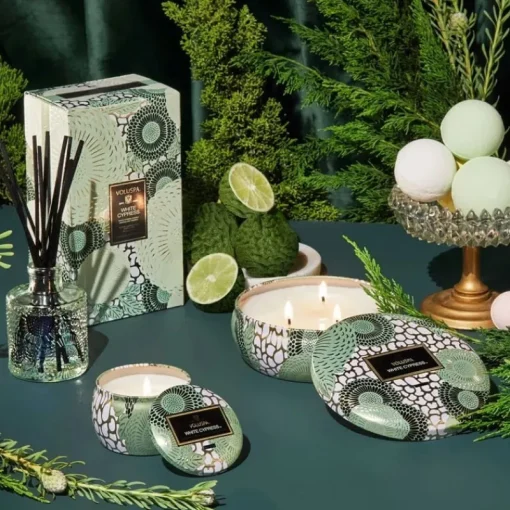 Voluspa Mini Decorative Tin Candle White Cypress 113g Sale