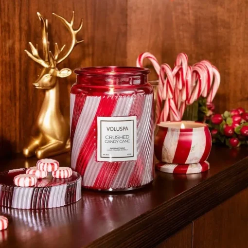 Voluspa Mini Decorative Tin Candle Crushed Candy Cane 113g Discount