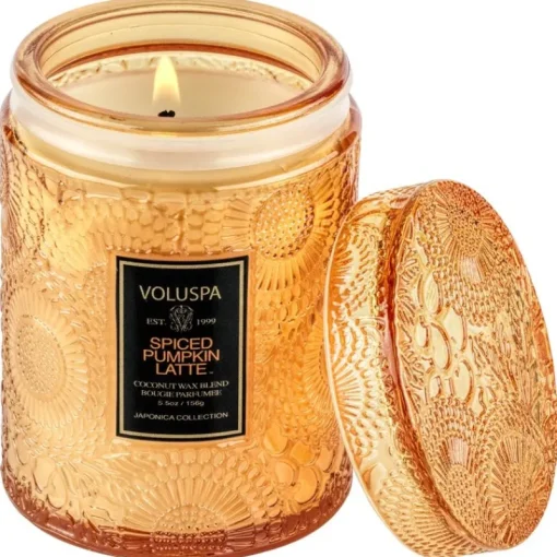 Voluspa Mini Glass Jar Candle With Lid Spiced Pumpkin Latte 156g Sale