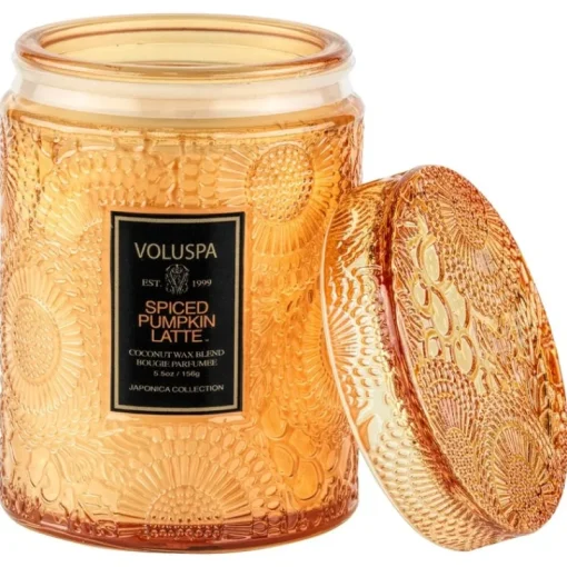Voluspa Mini Glass Jar Candle With Lid Spiced Pumpkin Latte 156g Sale