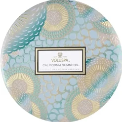 Voluspa 3-Wick Candle Decorative Tin California Summers 340g Fashion