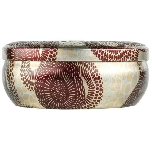 Voluspa 3-Wick Candle Decorative Tin Gilt Pomander & Hinoki 340g Discount