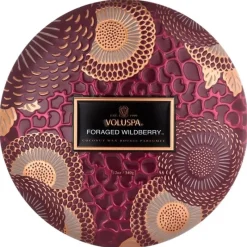 Voluspa 3-Wick Candle Decorative Tin Foraged Wildberry 340g Online