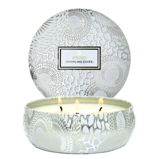 Voluspa 3-Wick Candle Decorative Tin Sparkling Cuvée 340g Online