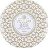 Voluspa 3-Wick Candle Decorative Tin Suede Blanc 340g New