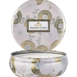 Voluspa 3-Wick Candle Decorative Tin Panjore Lychee 340g Hot