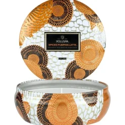 Voluspa 3-Wick Decorative Tin Candle Spiced Pumpkin Latte 340g Clearance