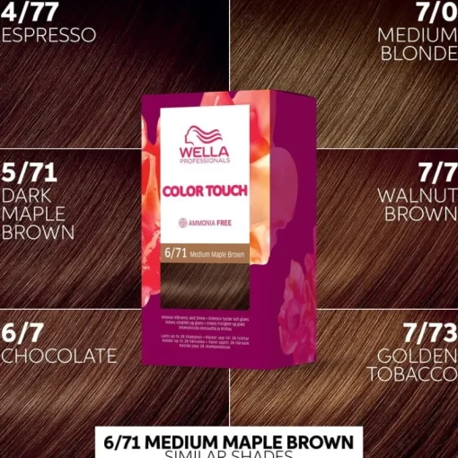 WELLA Color Touch Deep Browns 6/71 Medium Maple Brown Clearance