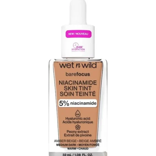 Wet n Wild Bare Focus Niacinamide Skin Tint 32ml – Amber Beige Fashion