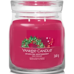 Yankee Candle Signature Medium Jar Sparkling Winterberry 368g New