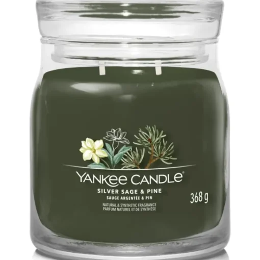 Yankee Candle Signature Medium Jar Silver Sage & Pine 368g Best
